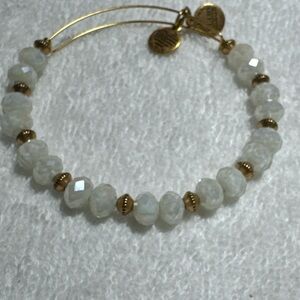 Alex and Anj Elegant Gold and White Beaded Bracelet